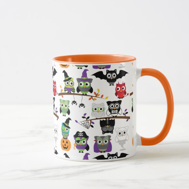 Taza Colección De Fantasmas Lechuzas De Halloween (Derecha)