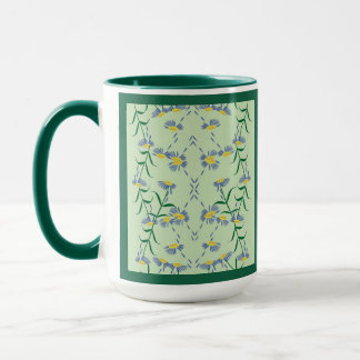 Taza Colección de hierba de pradera azul, amarillo, ver