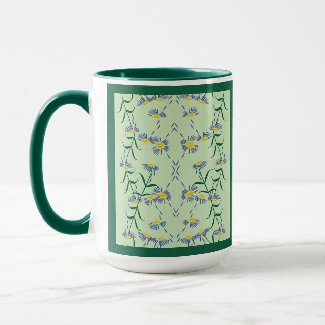 Taza Colección de hierba de pradera azul, amarillo, ver (Izquierda)