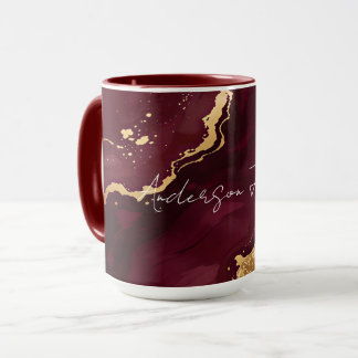 Taza Colección de lujo Burgundy Gold de moda