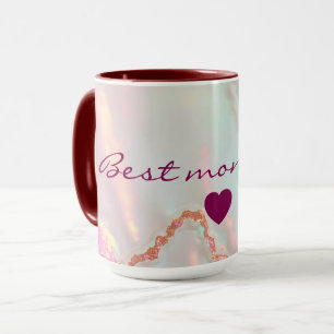 Taza Colección de lujo moderna rosa suave menta dorada