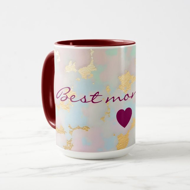 Taza Colección de lujo popular rosa suave menta dorada (Anverso izquierdo)