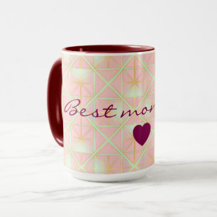 Taza Colección de lujo trendy rosa rubor menta dorada
