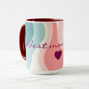 Taza Colección de menta rosa sonrosada abstracta de mod