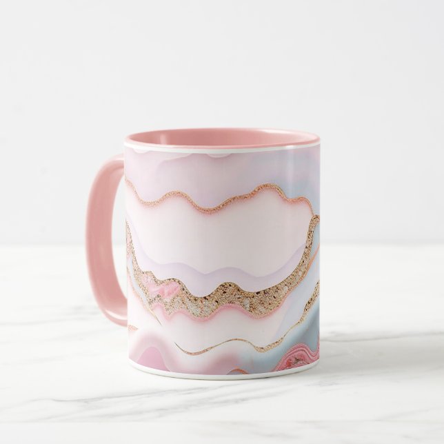 Taza Colección de oro rosa azul de Marble Agate (Anverso izquierdo)