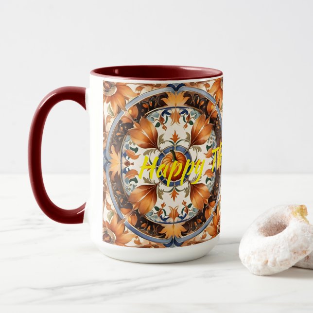 Taza Colección de otoño de la calabaza moderna (Con donut)