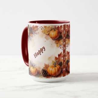 Taza Colección de Otoño Moderna Dorada de Acción de Gra