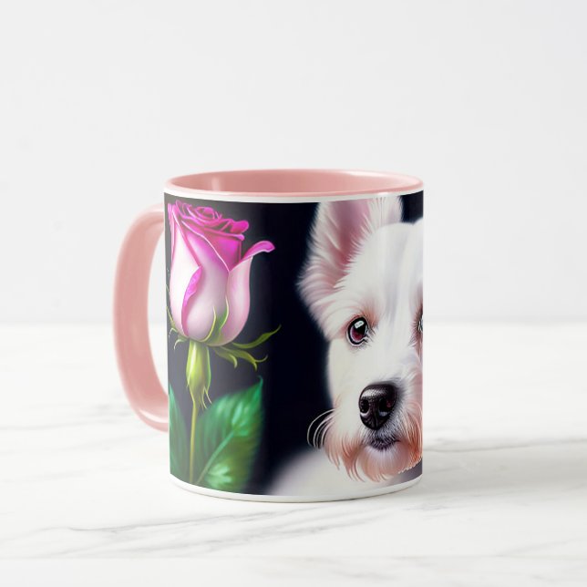 Taza Colección De Perro Dulce Y Rosa (Anverso izquierdo)