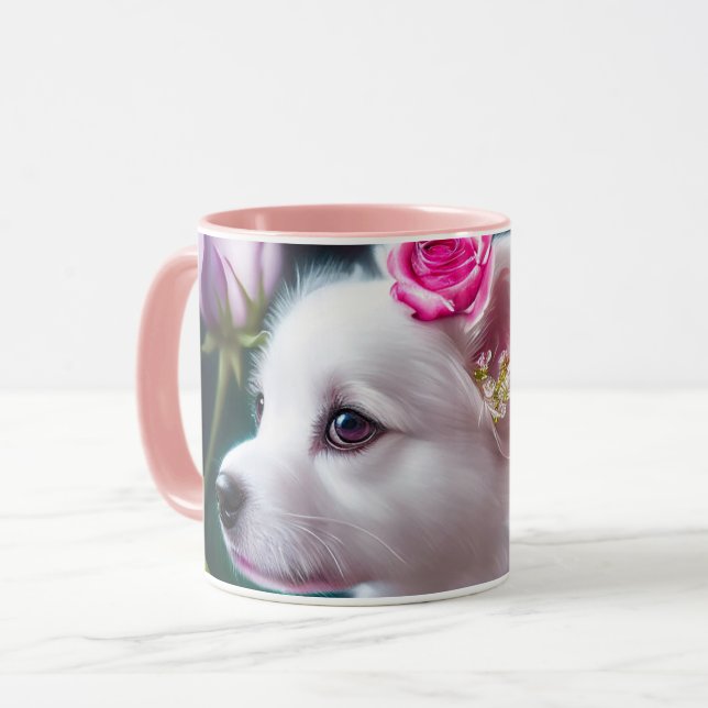 Taza Colección De Perro Y Rosa Cutáneo (Anverso izquierdo)