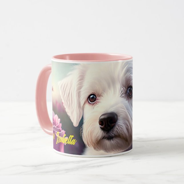 Taza Colección De Perros Dulces Y rosas (Anverso izquierdo)