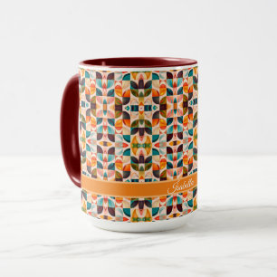 Taza Colección de plazas retro abstractas populares