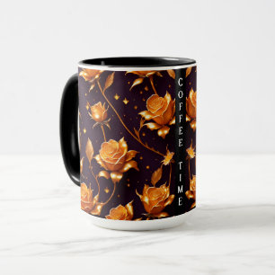 Taza Colección de Rosas de Luxury Gold Boho