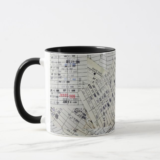 Taza Colección de tarjetas de biblioteca antigua (Izquierda)