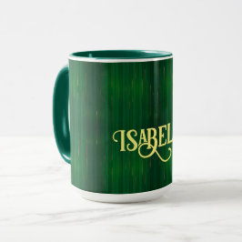 Taza Colección de textura de línea de oro verde de moda