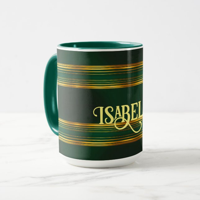 Taza Colección de Textura Green Gold de Linen Luxury (Anverso izquierdo)