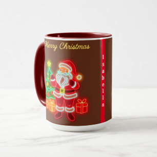 Taza Colección de vacaciones de neón moderno para navid