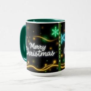 Taza Colección de vacaciones neonesas populares navidad