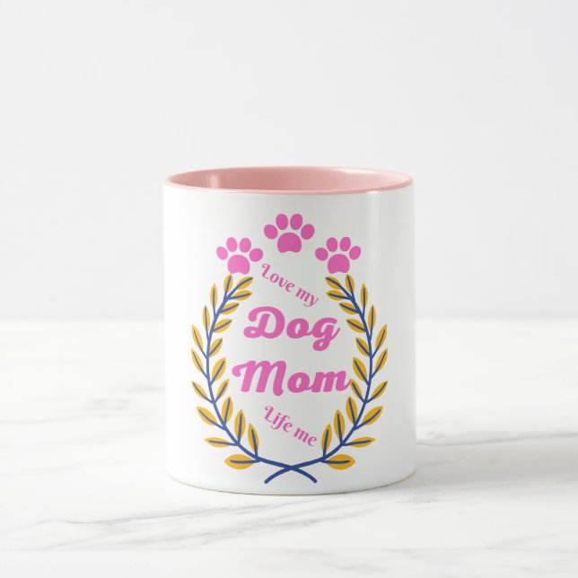 Taza Colección de vida de mamá de perro de amor (Centro)