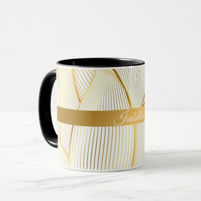 Taza Colección elegante de la línea blanca floral flora (Anverso izquierdo)