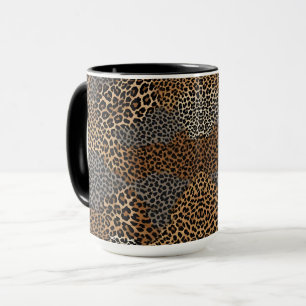 Taza Colección elegante de Leopardo Blanco de lujo mode