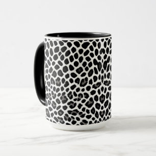 Taza Colección elegante de Leopardo Blanco de lujo popu