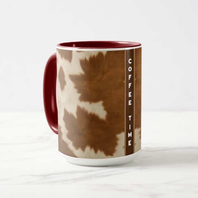 Taza Colección elegante de moda de cuero falso de vaca (Anverso izquierdo)