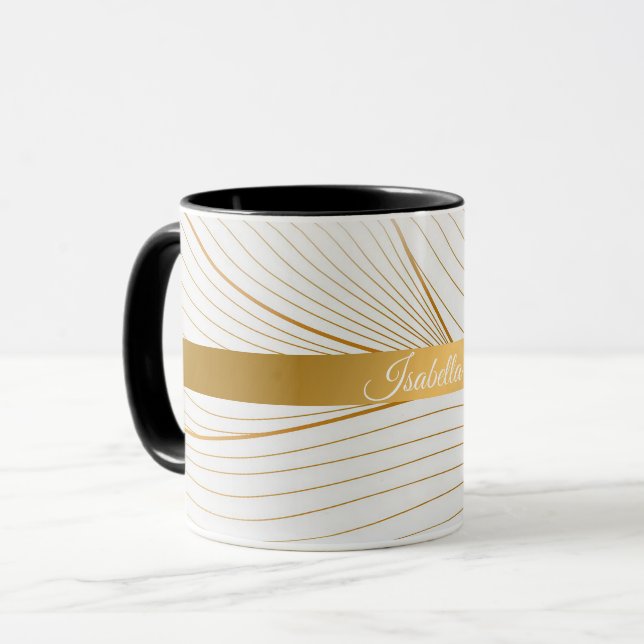 Taza Colección elegante moderna de la línea de hojas bl (Anverso izquierdo)