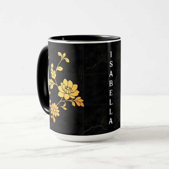 Taza Colección floral elegante de lujo de moda (Anverso izquierdo)