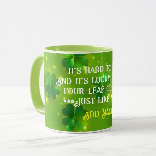 Taza Colección Green Modern St Patrick's Day Clover (Anverso izquierdo)
