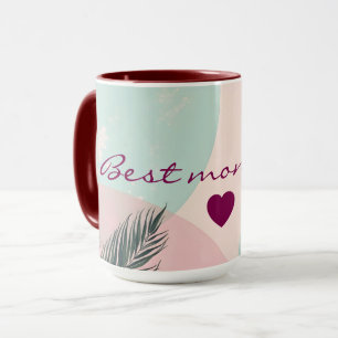 Taza Colección moderna abstracta de rosa rubor menta