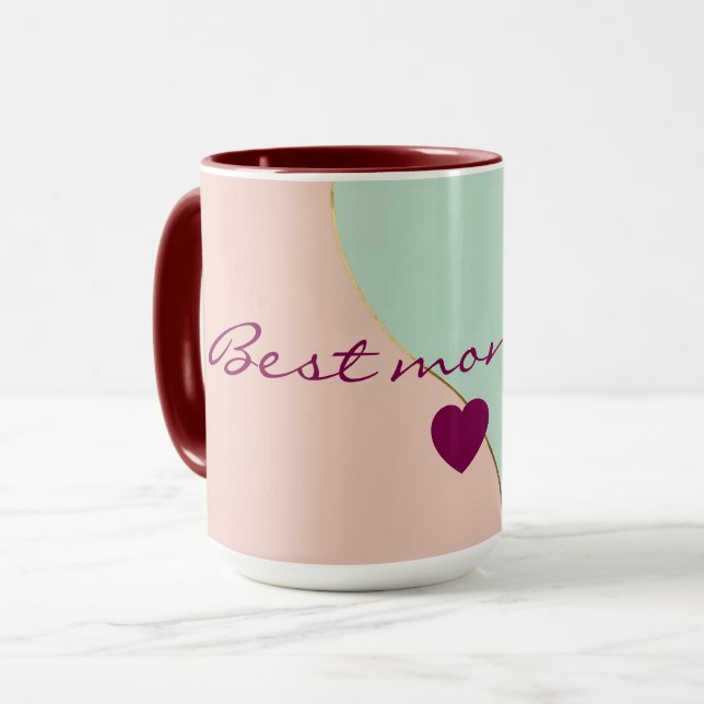 Taza Colección Moderna Abstracta Rosa Beige Menta (Anverso izquierdo)
