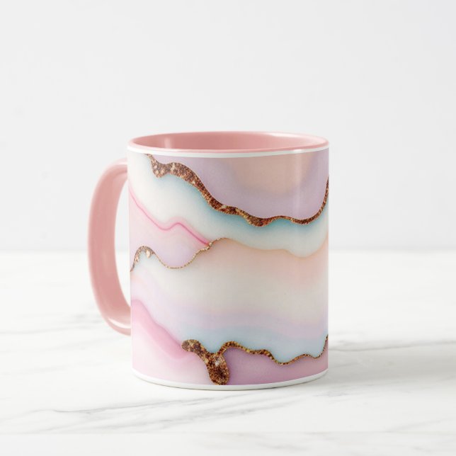 Taza Colección moderna de ácaros de mármol rosa claro a (Anverso izquierdo)