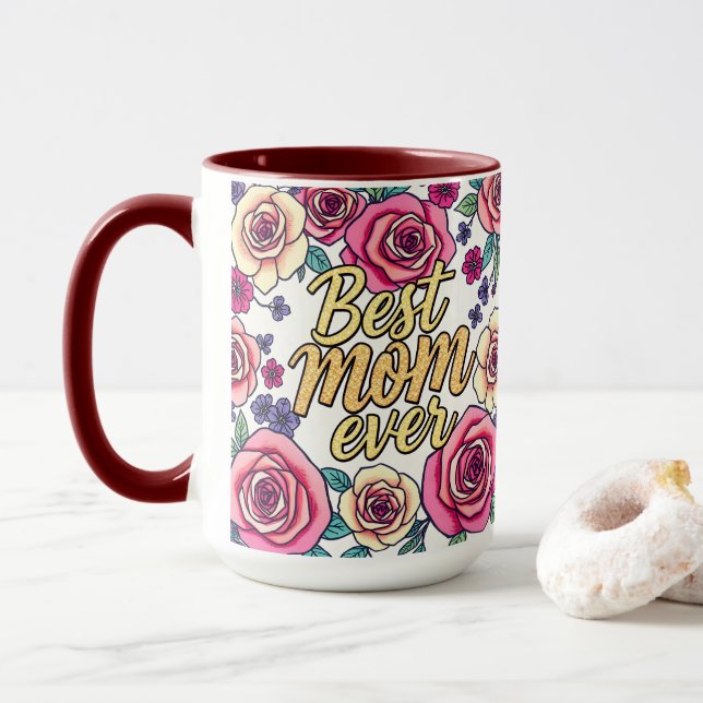 Taza Colección moderna de flores de lujo de regalo (Con donut)