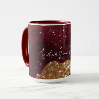 Taza Colección moderna de lujo en burgundy dorado