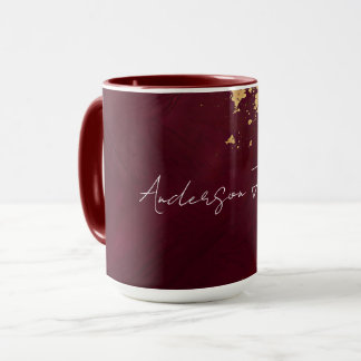 Taza Colección Moderna de Lujo en Dorado Burdeos