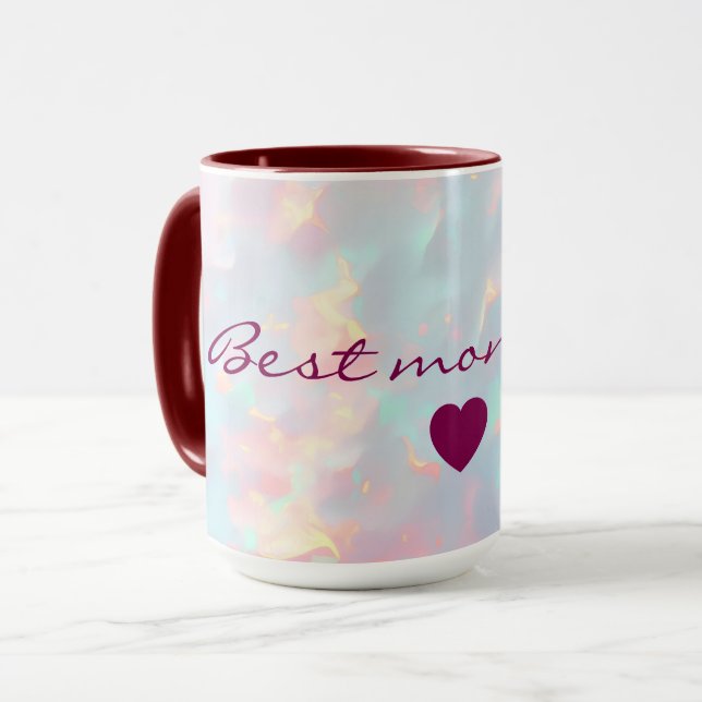 Taza Colección moderna de lujo rosa suave menta oro (Anverso izquierdo)