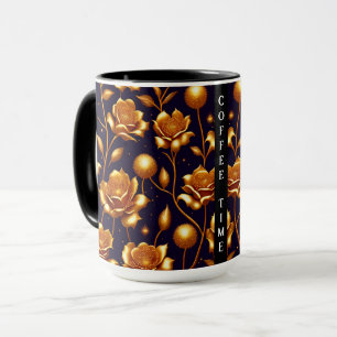 Taza Colección moderna Rosa Boho Gold de lujo