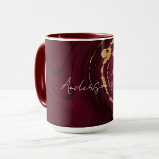 Taza Colección Popular Burgundy Gold de Lujo