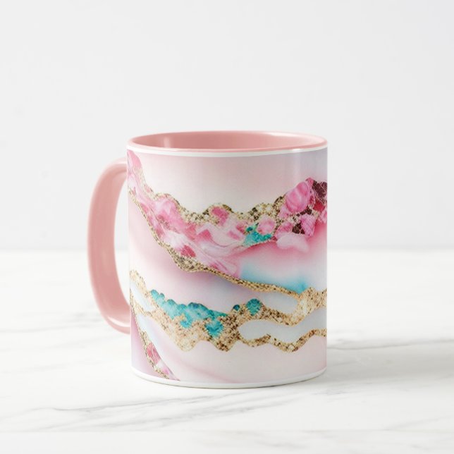 Taza Colección popular de ácaros de mármol rosa claro a (Anverso izquierdo)