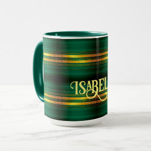 Taza Colección popular de lona de lujo de oro verde