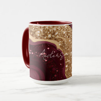 Taza Colección Popular de Lujo Borgoña Dorada