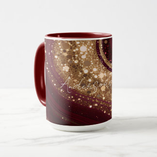 Taza Colección Popular de Lujo Burgundy Dorado