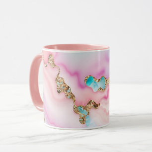 Taza Colección popular de mármol rosa pálido rosa rosa