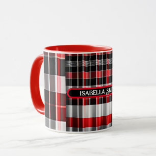 Taza Colección popular de resumen negro rojo