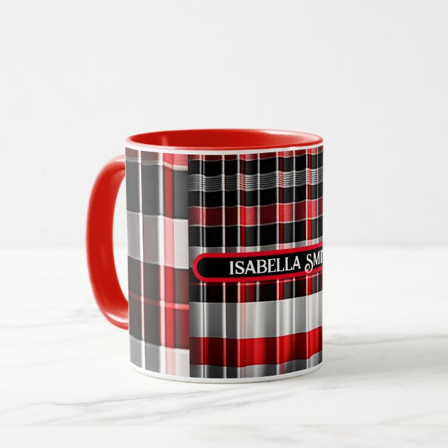 Taza Colección popular de resumen negro rojo (Anverso izquierdo)