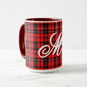 Taza Colección popular tartán de plaqueta roja tradicio