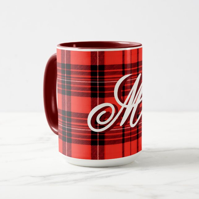 Taza Colección Tartán Plaid Red Tradicional Moderna (Anverso izquierdo)