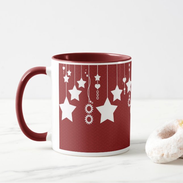 Taza colgante del navidad de la estrella (Con donut)