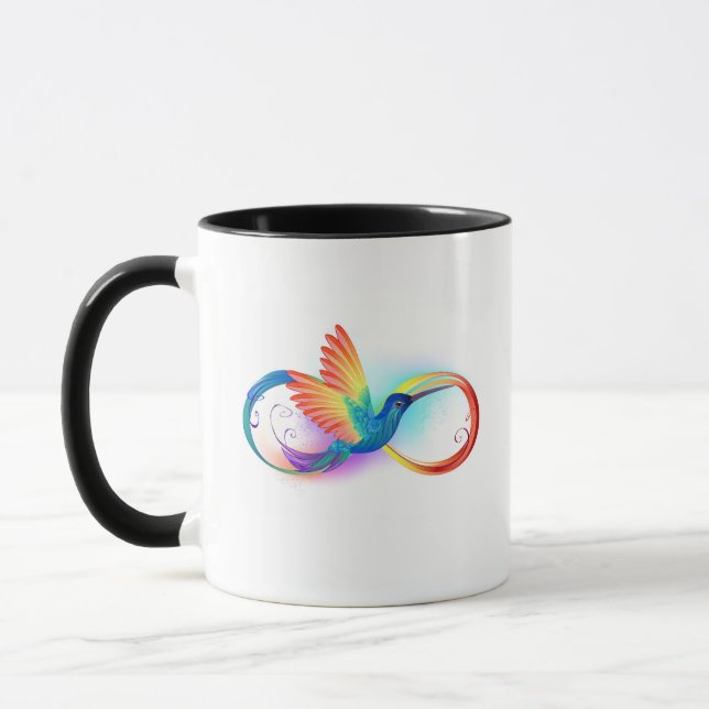 Taza Colibrí arcoiris con símbolo Infinity (Izquierda)