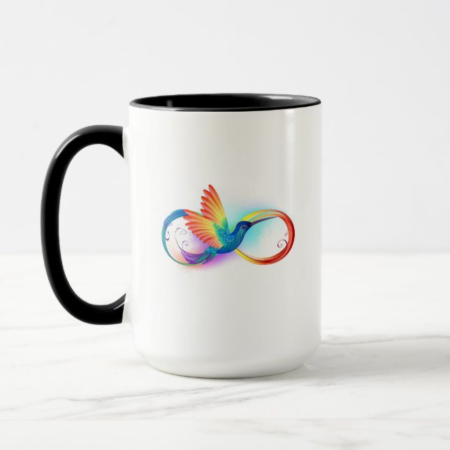 Taza Colibrí arcoiris con símbolo Infinity (Izquierda)